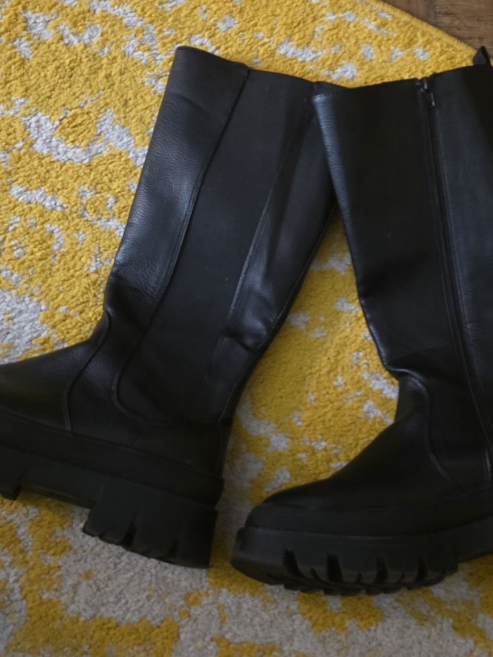Black Chunky Platform Knee-High Boots - Picture 2 of 4